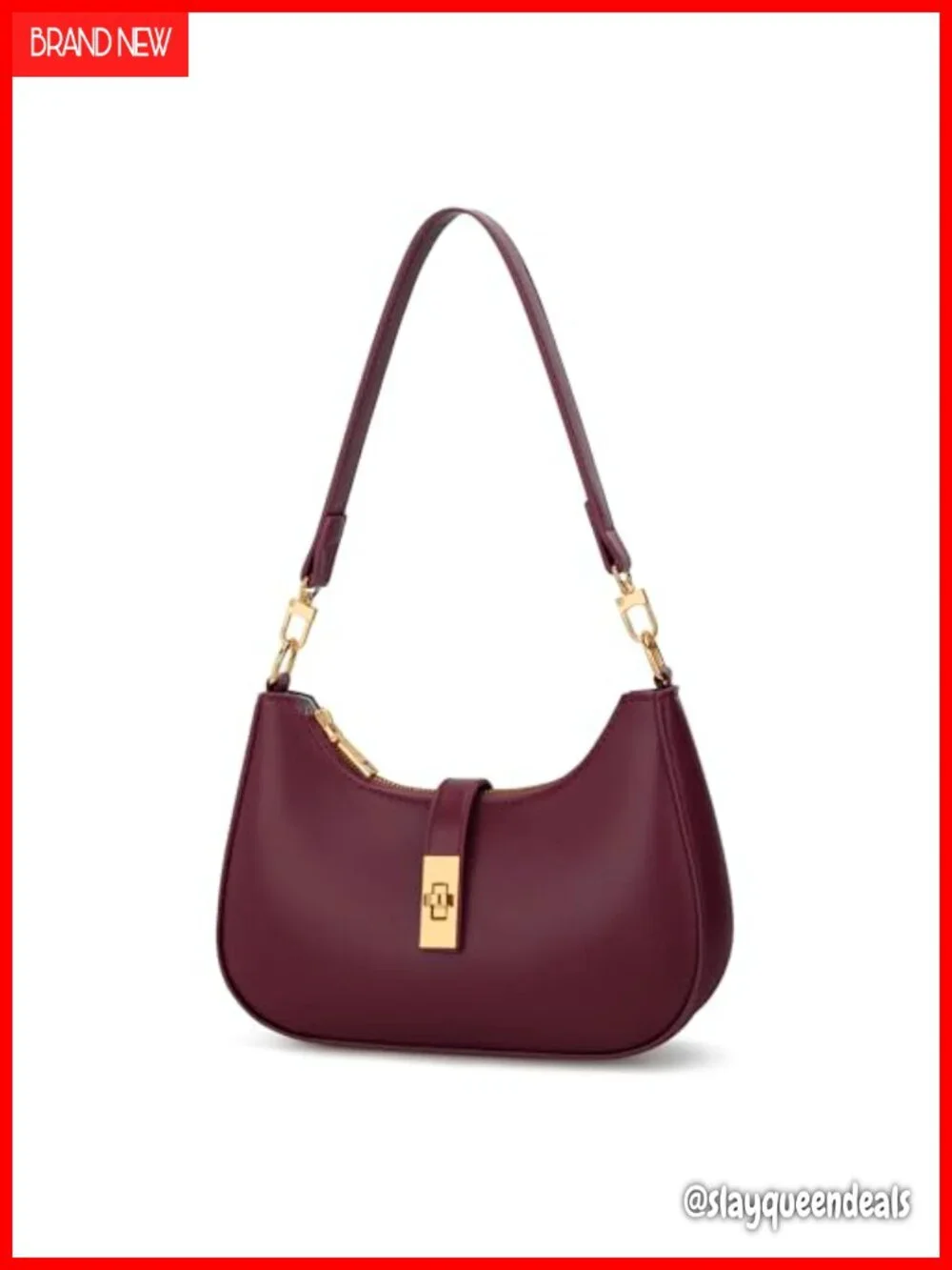 Vegan Leather Hobo Bag with Zipper Closure, Adjustable Crossbody Chain Strap,